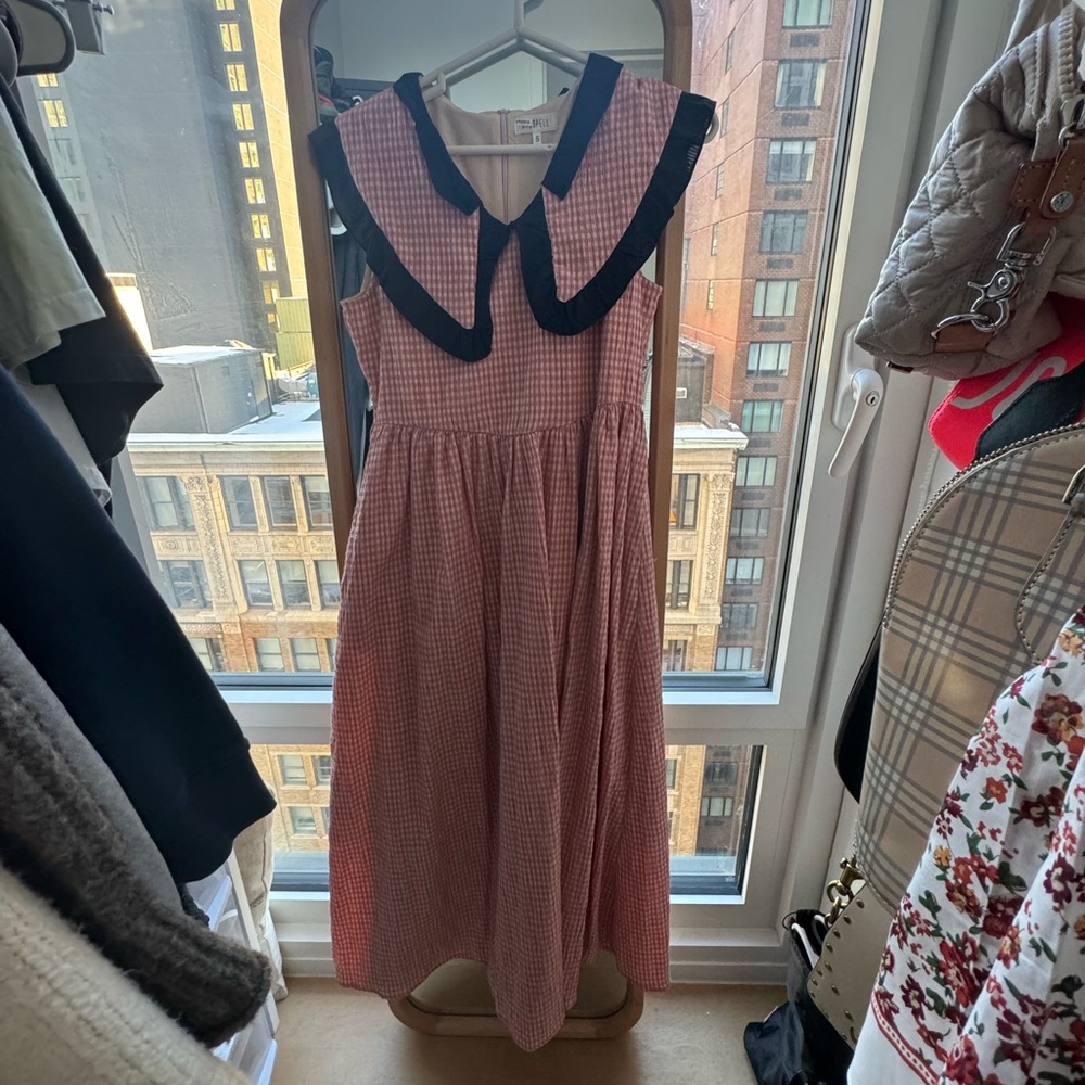 Peter pan collar midi dress urban outfitters
